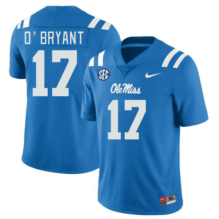 Men #17 Richard O'Bryant Ole Miss Rebels College Football Jerseyes Stitched Sale-Powder Blue